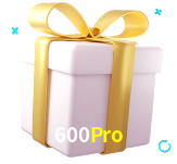 Receba seus bônus de boas-vindas no 600Pro